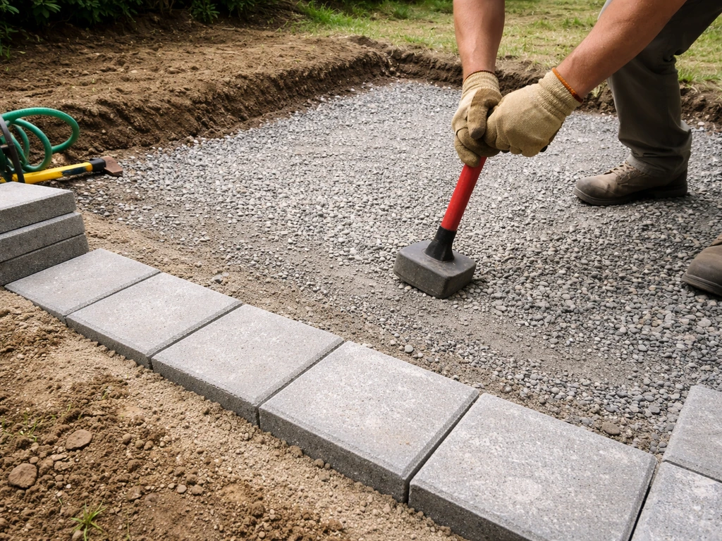 how to build patio on uneven ground