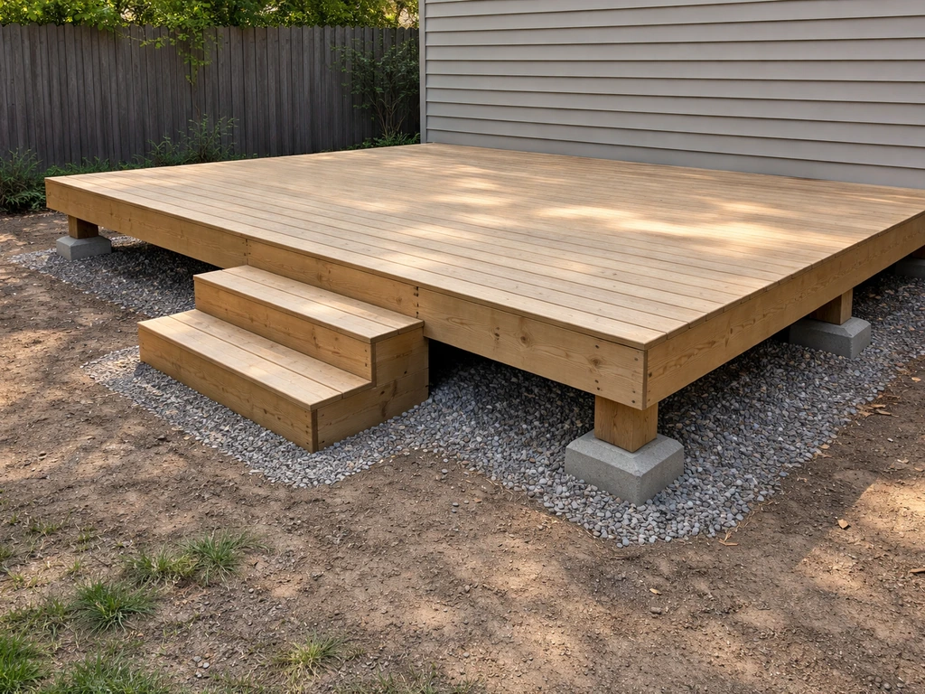 how to build patio deck on ground