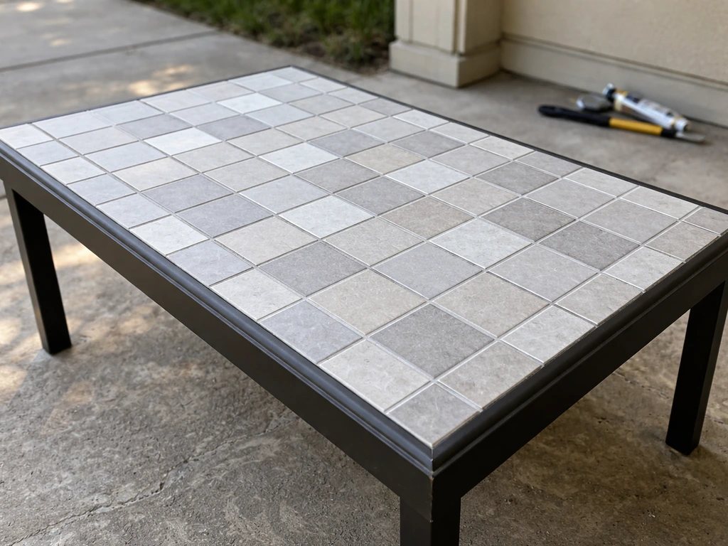 diy patio table with tile top