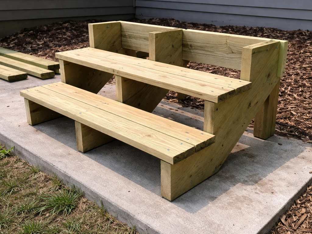 building steps to patio