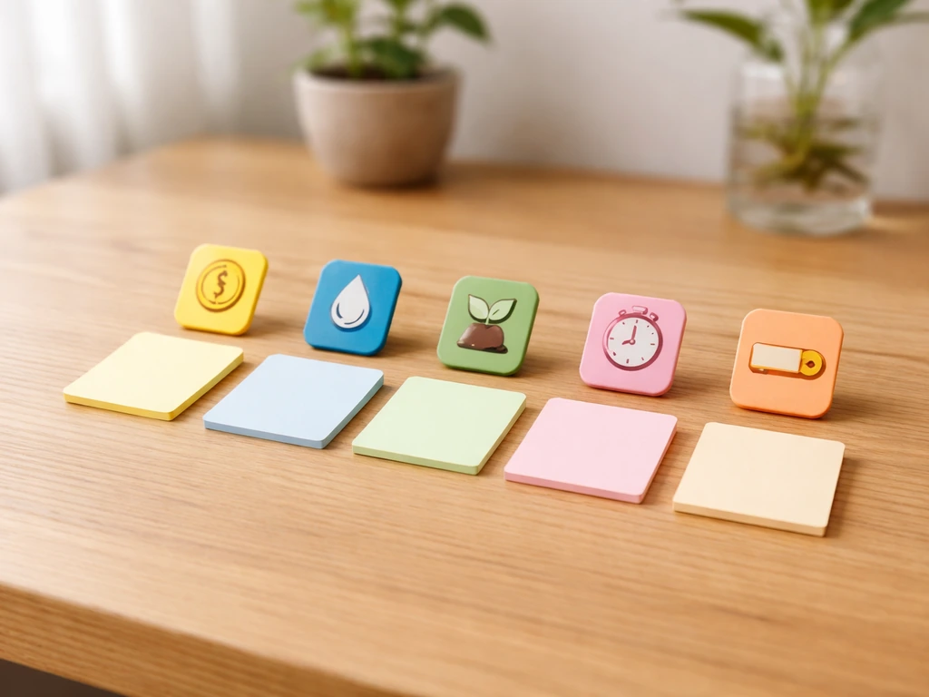 Minimal decision checklist with icons for budget, control, and time beside hydro and soil options