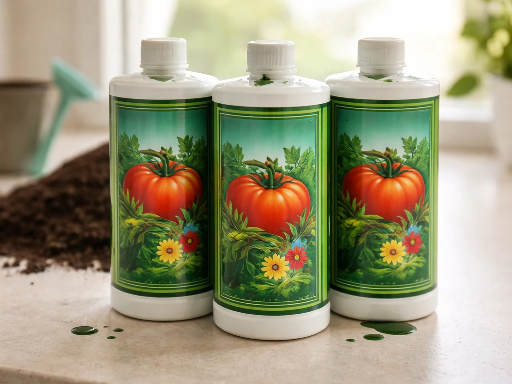Close-up of FoxFarm Grow Big liquid concentrate bottles on a clean counter with labels in focus.