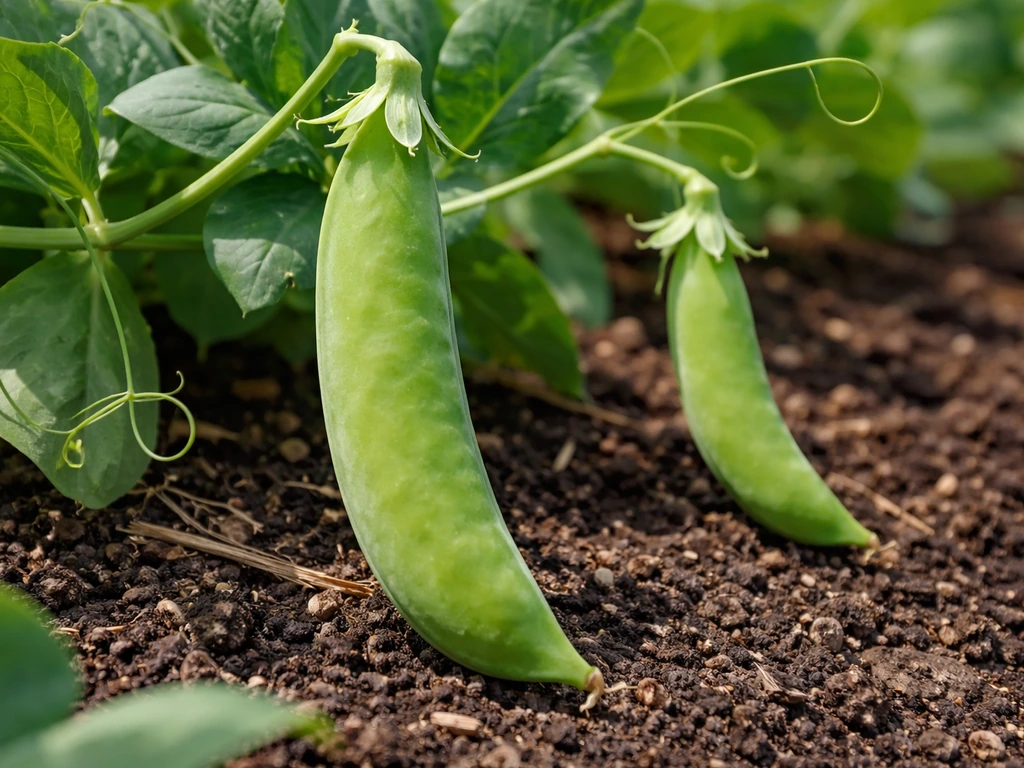 Close-up of two leafy pods in a garden—one mature and harvest-ready, one slightly less developed.