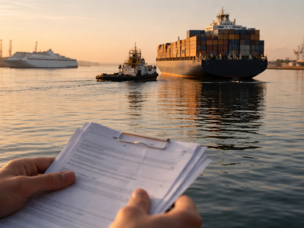 Minimal shipping-themed scene suggesting identity mix-up between two public figures