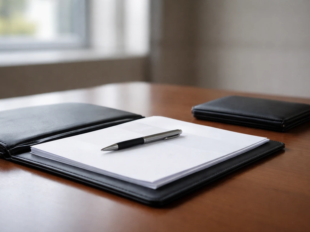 Minimal office desk with contract documents and a pen, symbolizing an acquisition deal.