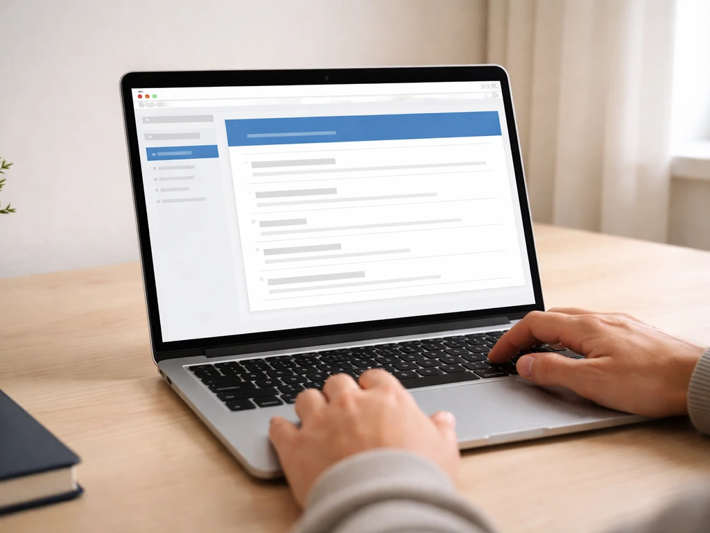 Minimal view of a laptop showing a clean Greek Parliament control portal page with a highlighted disclosure section