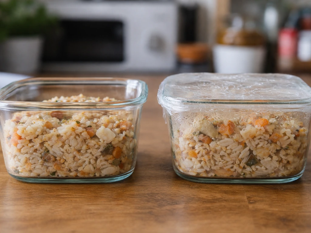 Uncovered vs tightly sealed low-acid food containers showing oxygen access