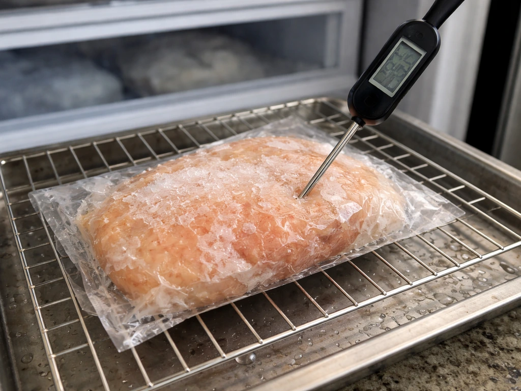 Understand freezer effect shown with thawing ice crystals and visible melting