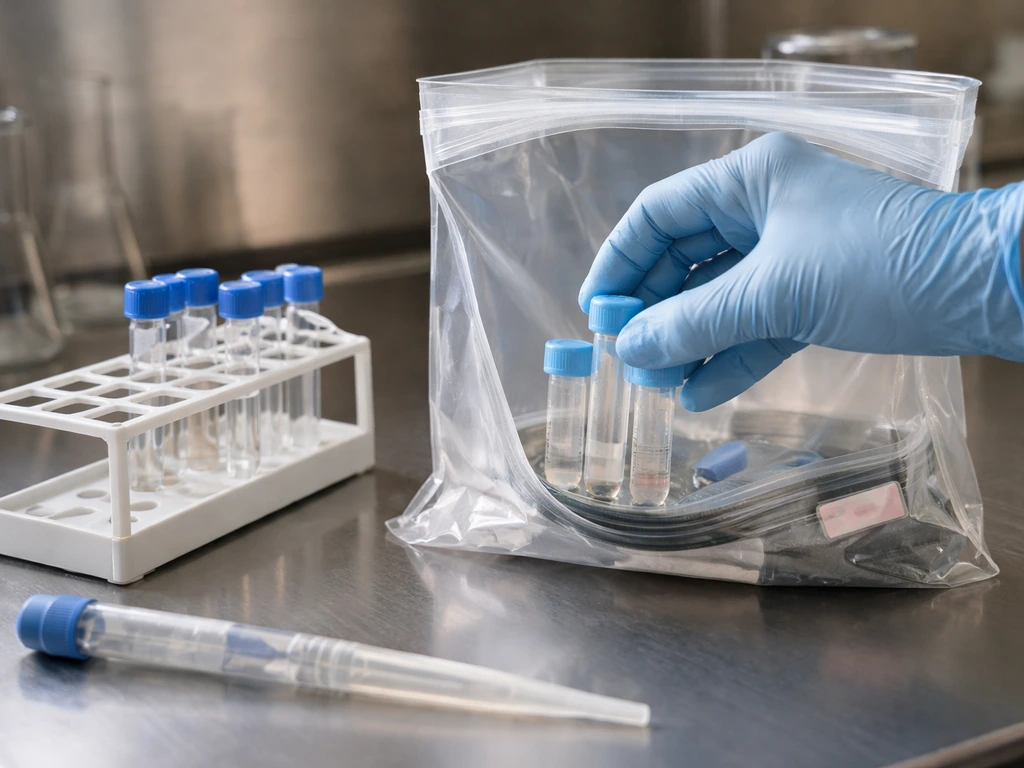 Lab bench with anoxic tubes and a sealed low-oxygen indicator setup, photographed under natural light