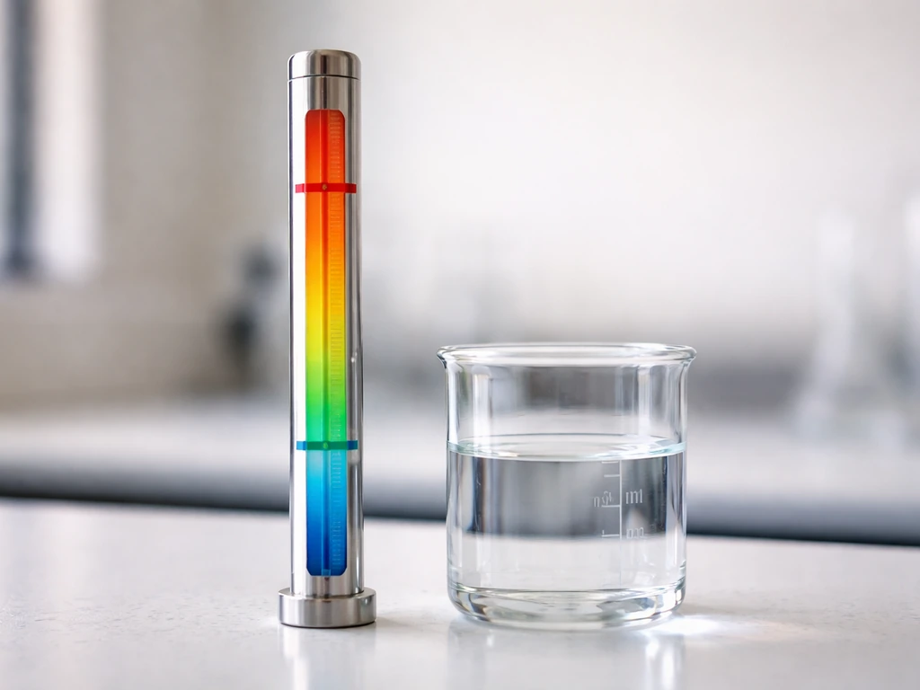 Thermometer-style water temperature spectrum showing cool to hot zones with clear risk and control markers.