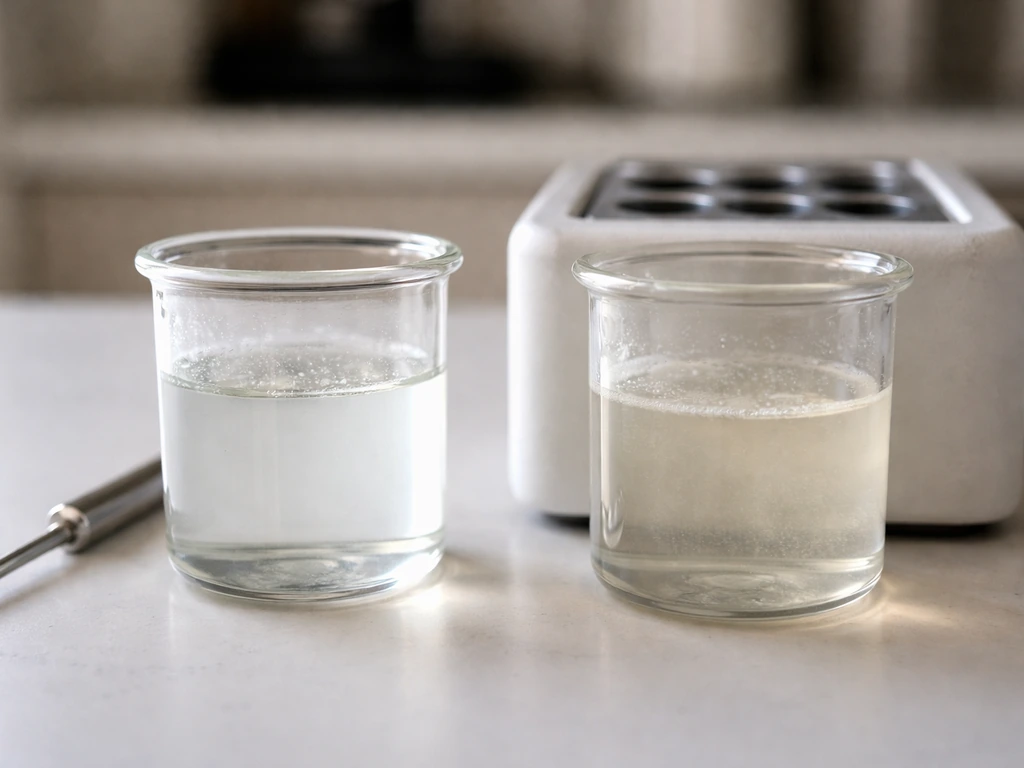 Two small glass containers with a thermometer and insulated warmer block suggesting different growth temperatures.