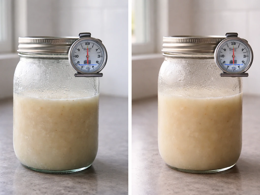 Two sealed jars side-by-side with thermometers, one colder with more condensation than the other.