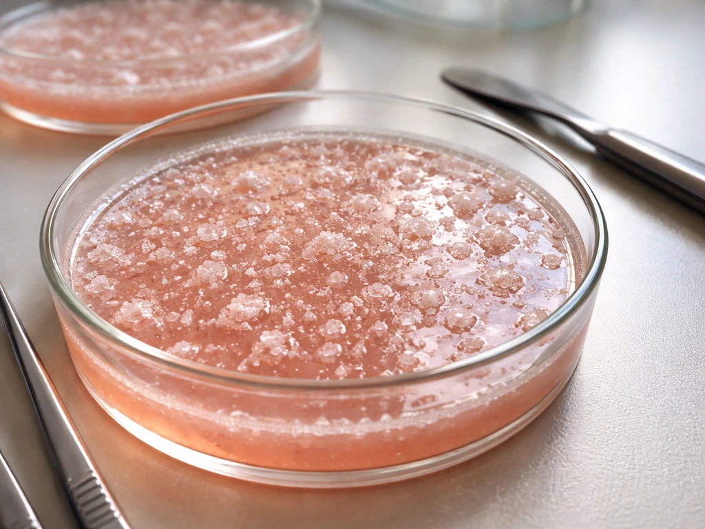 Petri dishes with salt-rich agar illustrating salt-loving microbes
