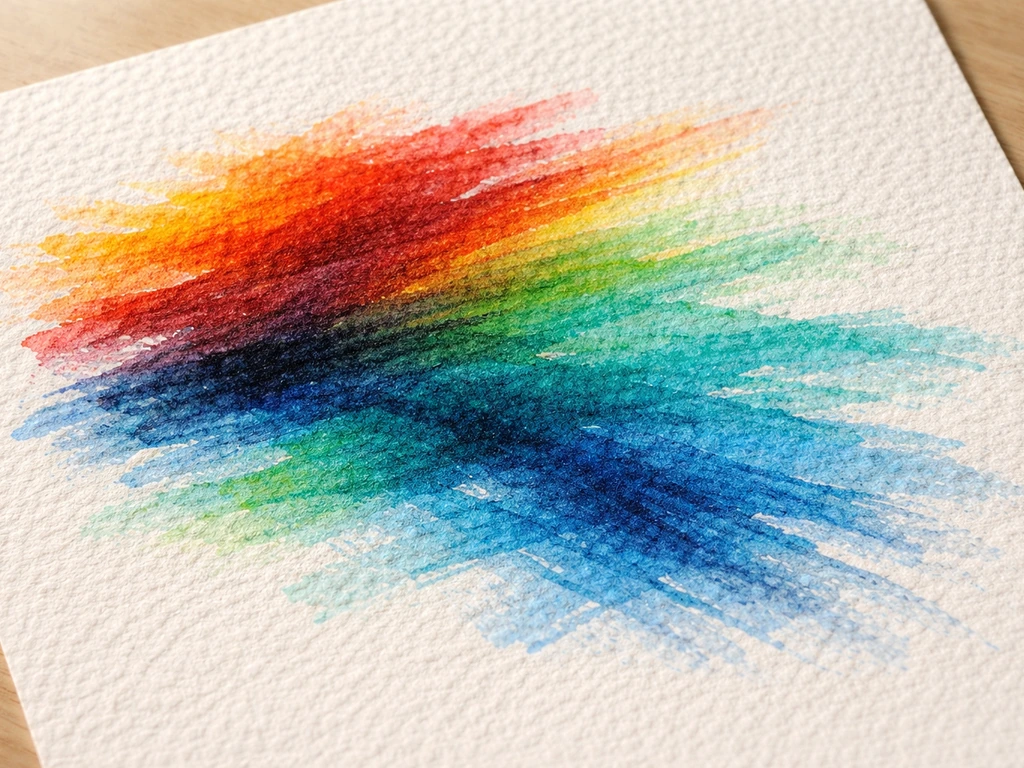Gros plan sur un papier dessiné aux feutres superposés, couleurs chaudes et froides, texture d’herbe visible.