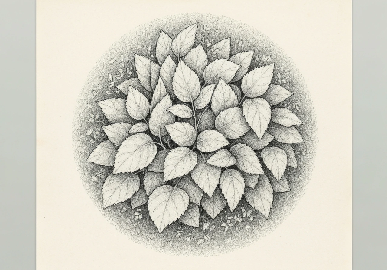 Gros plan d’une touffe d’herbe dessinée, réaliste et impressionniste, avec ombres et textures.