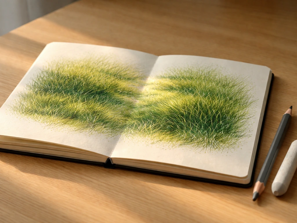 Dessin herbe verte pas à pas : lumière, texture et couleur réalistes