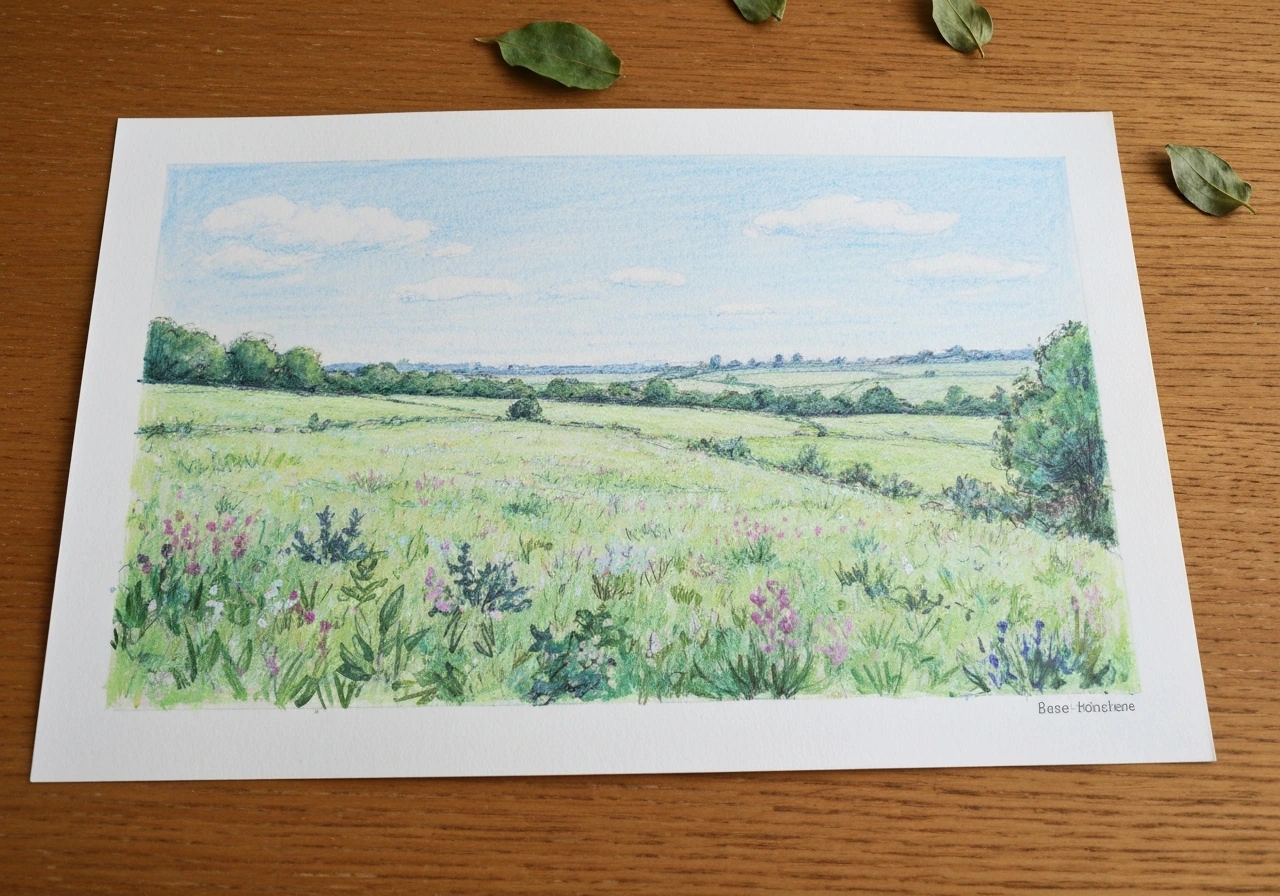 Paysage herbe dessin : techniques pour un rendu vivant
