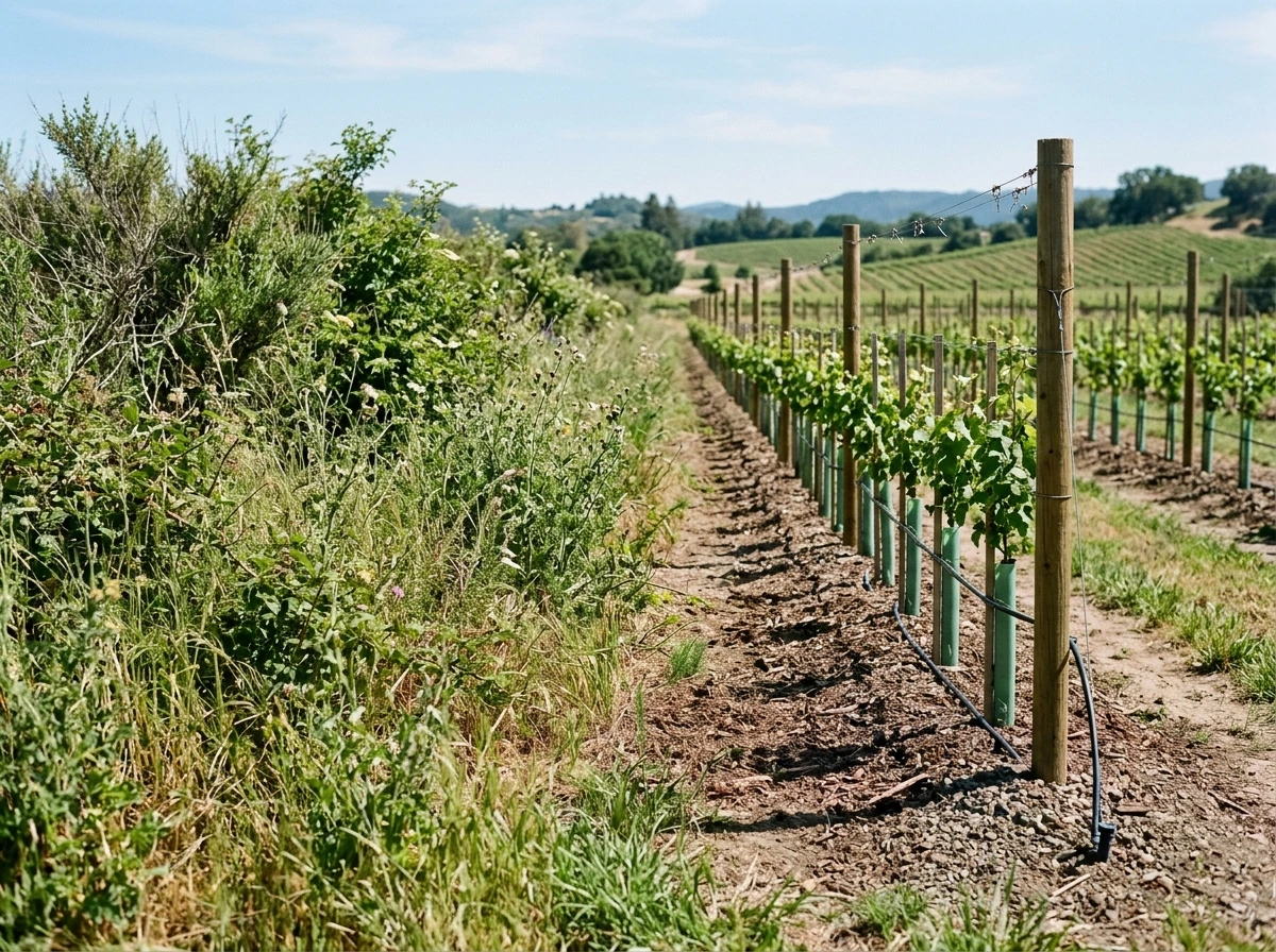 Comparison of wild vegetation and cultivated grapevines
