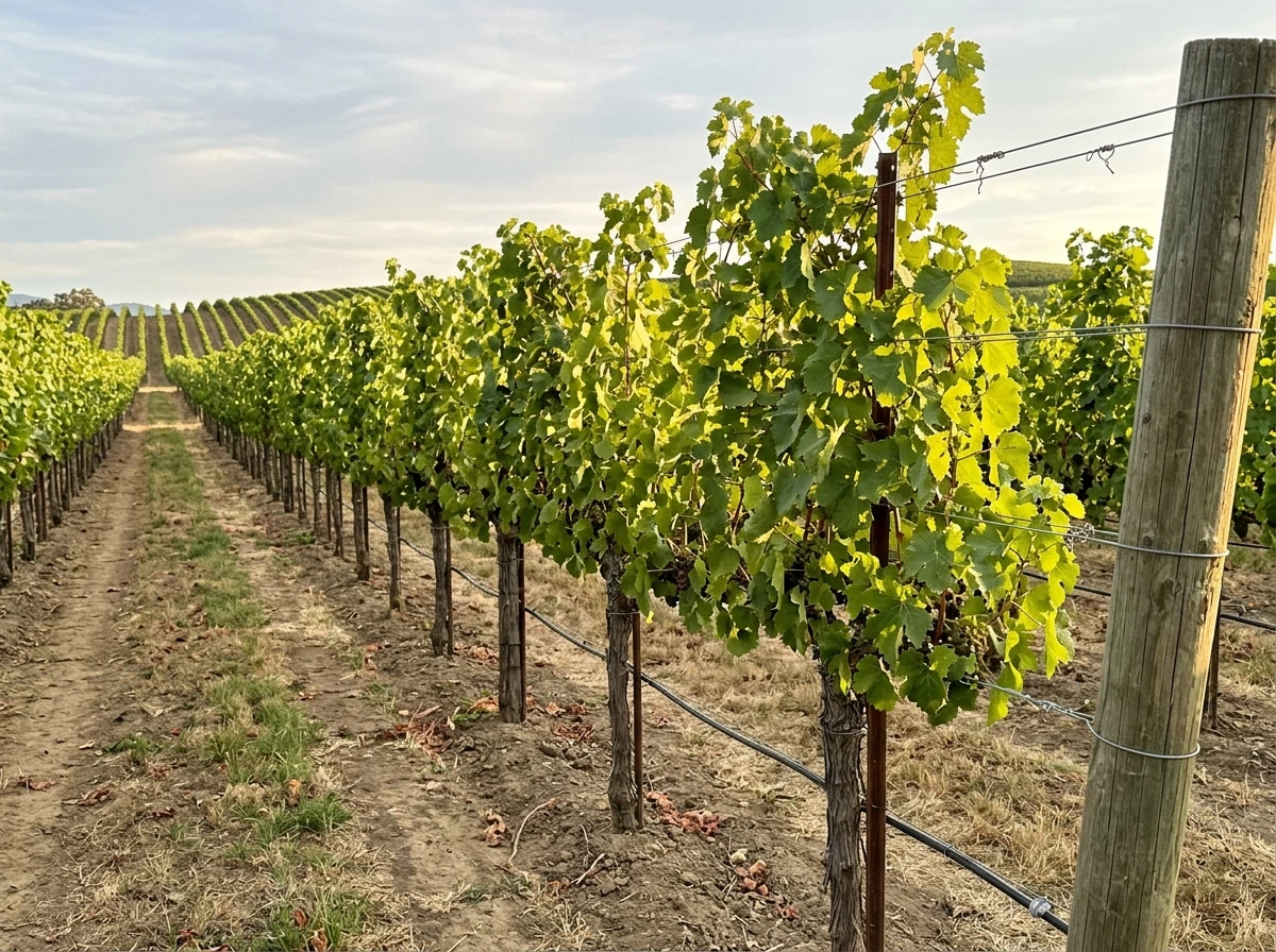 Trellis spacing and airflow shown with north-south row alignment