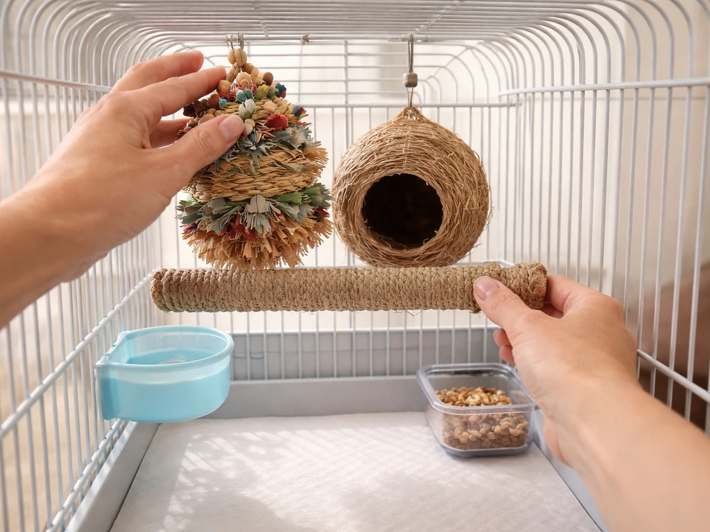 how to decorate bird cage