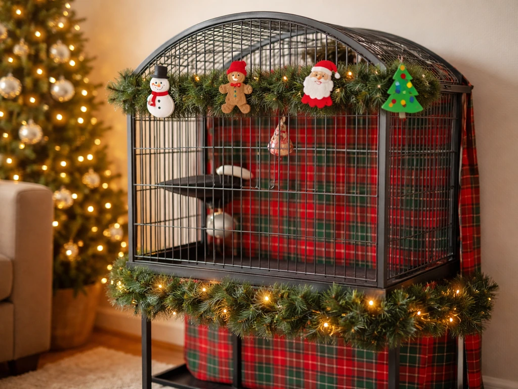 how to decorate a bird cage for christmas