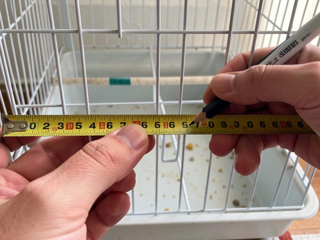 Measuring inner width and depth of cage frame for tray dimensions