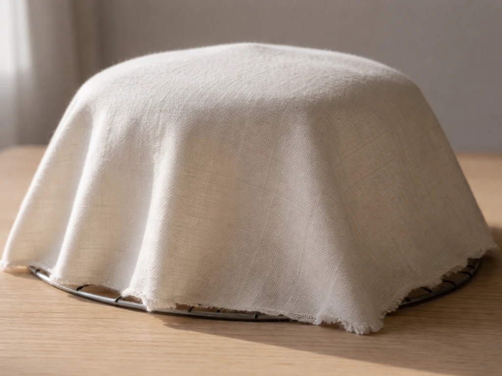 Breathable tightly woven cotton stretched over a cage silhouette, blocking light but not airflow