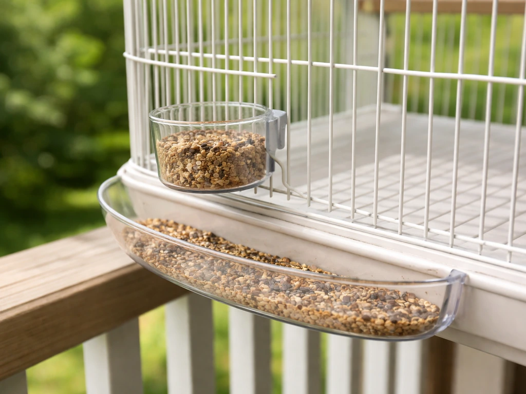 how to keep bird seed in the cage