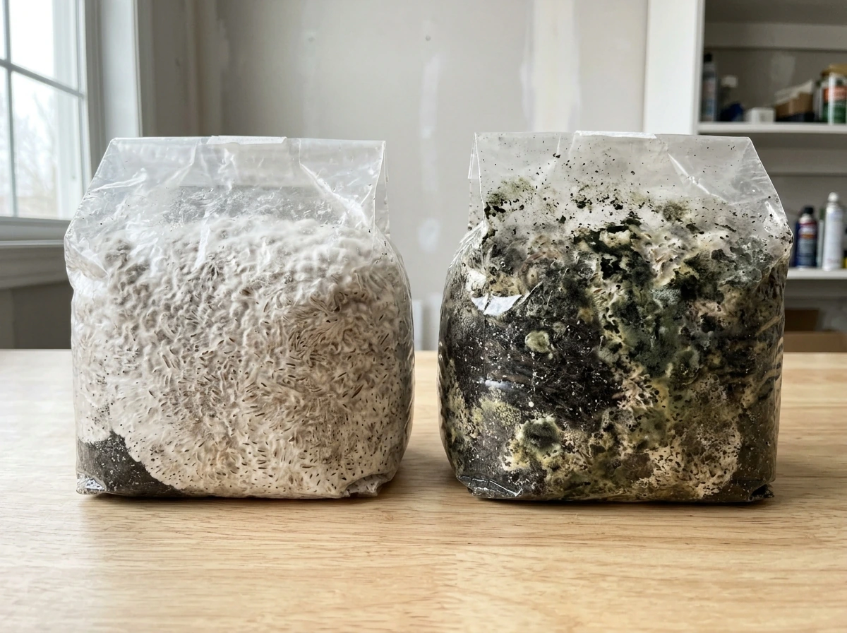 Mold vs healthy substrate comparison for troubleshooting