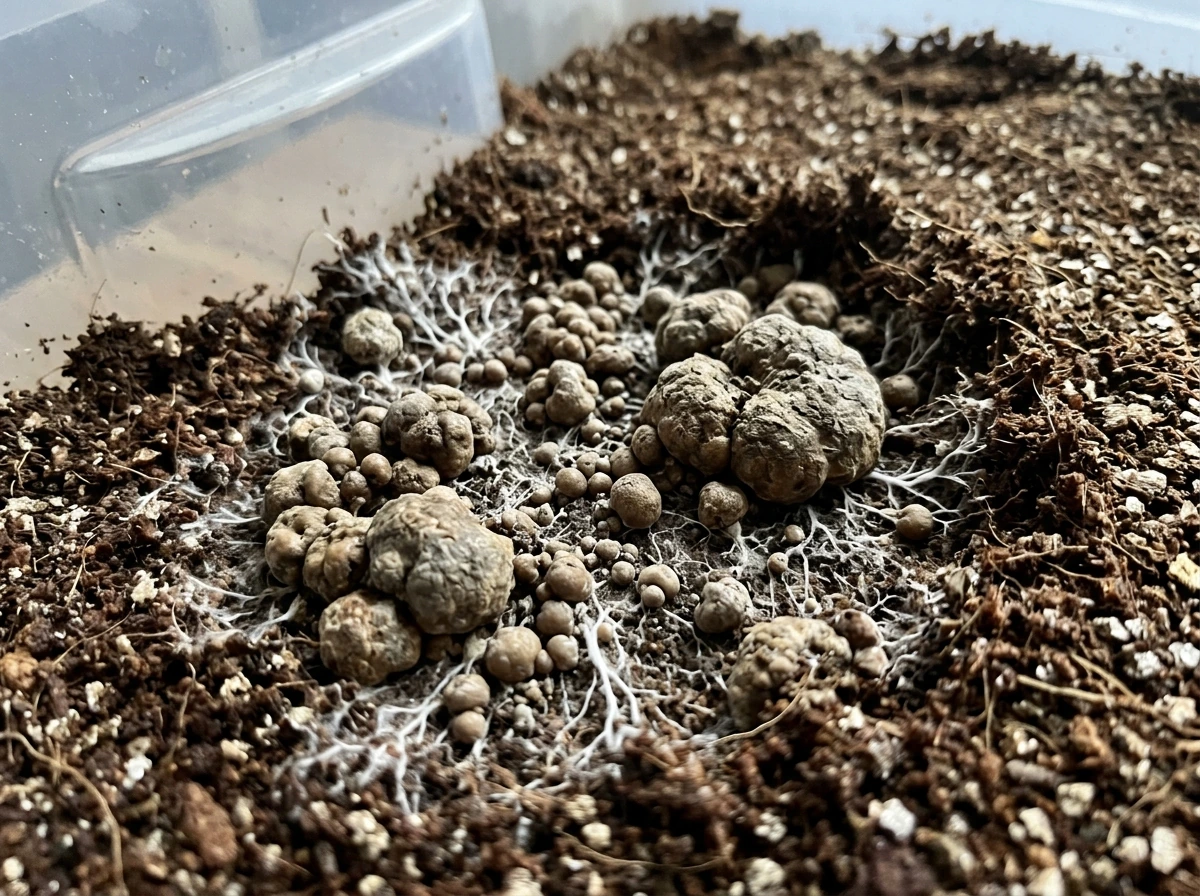Mexicana sclerotia-like dense knots on substrate surface