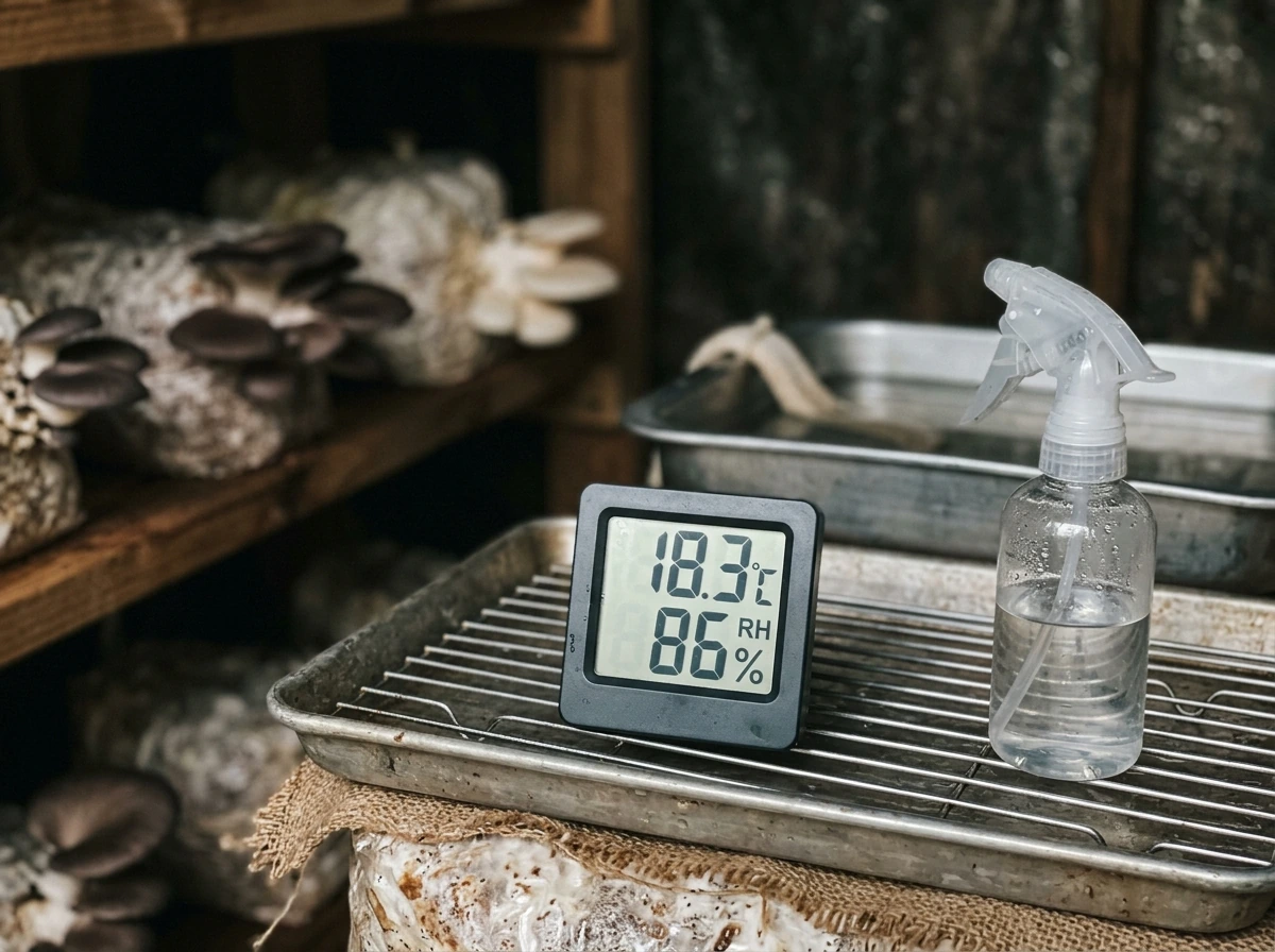 Controller and humidity tools measuring indoor fruiting conditions