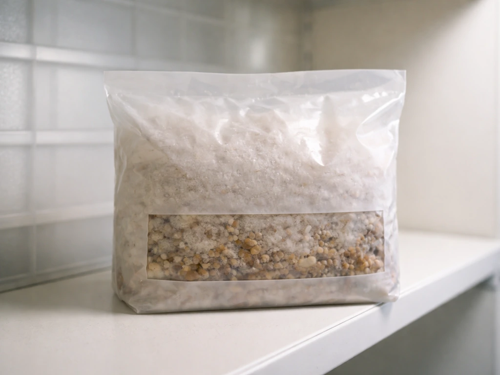 Close-up of sterilized indoor grow cultivation container on a clean shelf with soft natural light