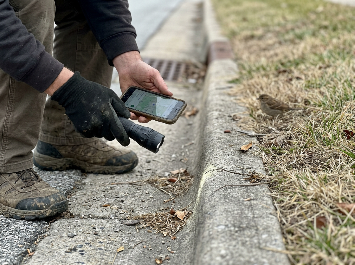 Triage assessment before touching a distressed bird near a potential hazard