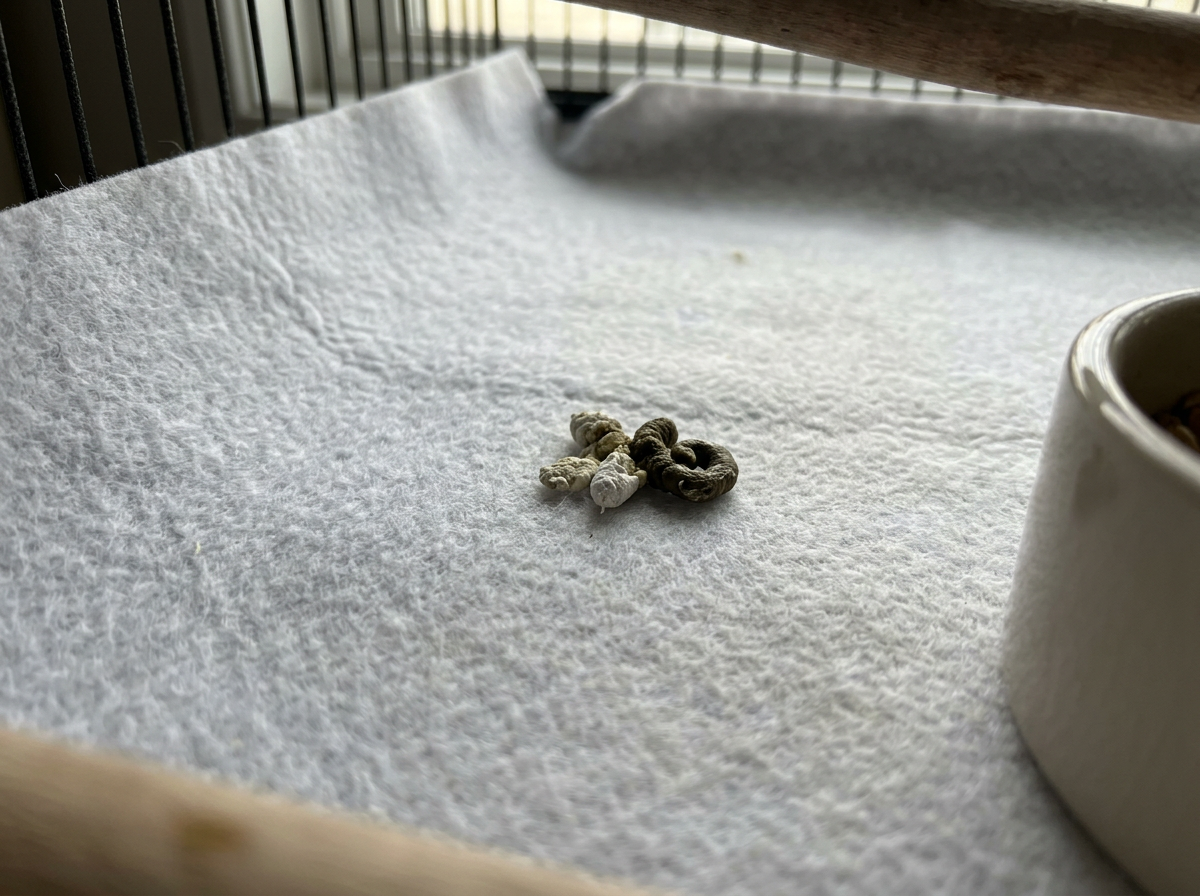 Close-up of hatchling droppings monitoring and hydration-related signs