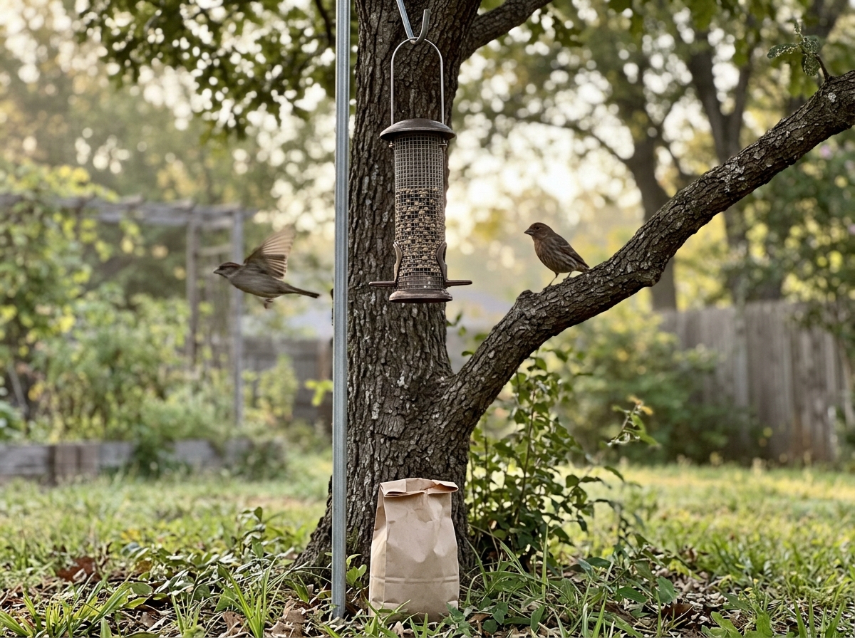Feeder discovery timeline showing “2 seconds, 2 minutes, or 2 hours” scouting behavior