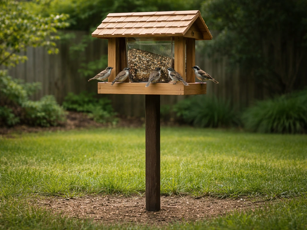how high should bird feeders be off the ground