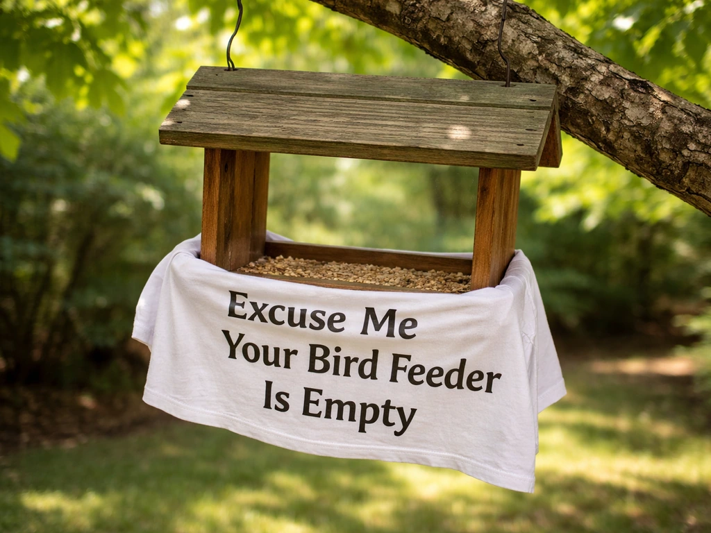 excuse me your bird feeder is empty t-shirt