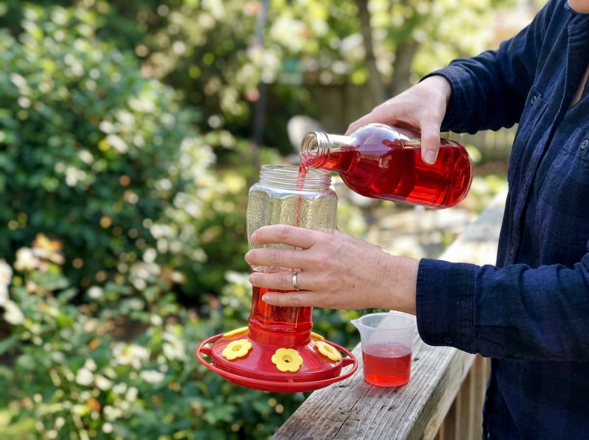Checking and topping up nectar in warm weather