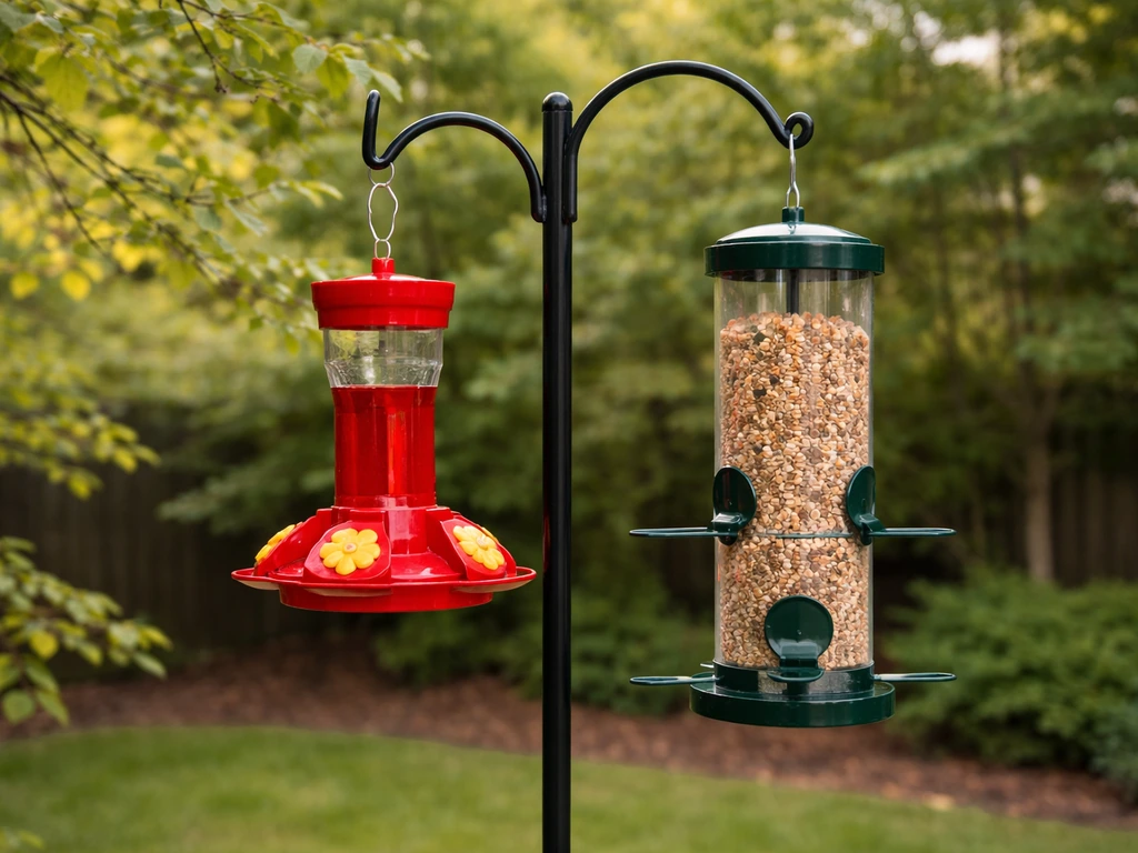 can you put hummingbird feeders next to bird feeders