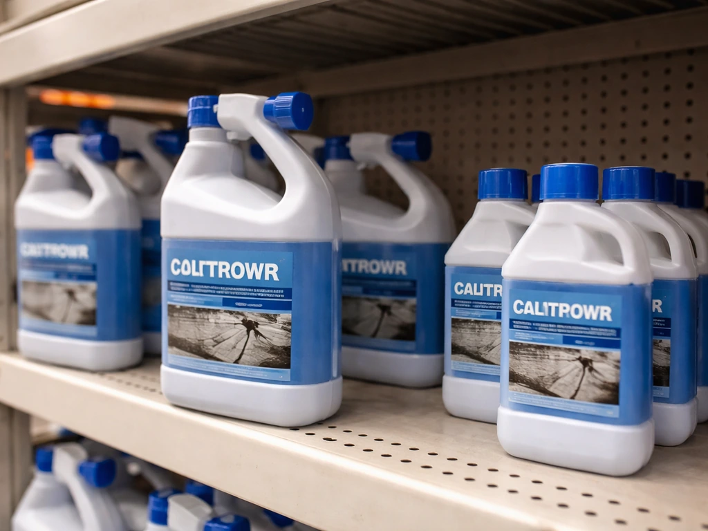 Wet & Forget outdoor patio cleaner bottles on store shelf at Home Depot, visible packaging and sizing.