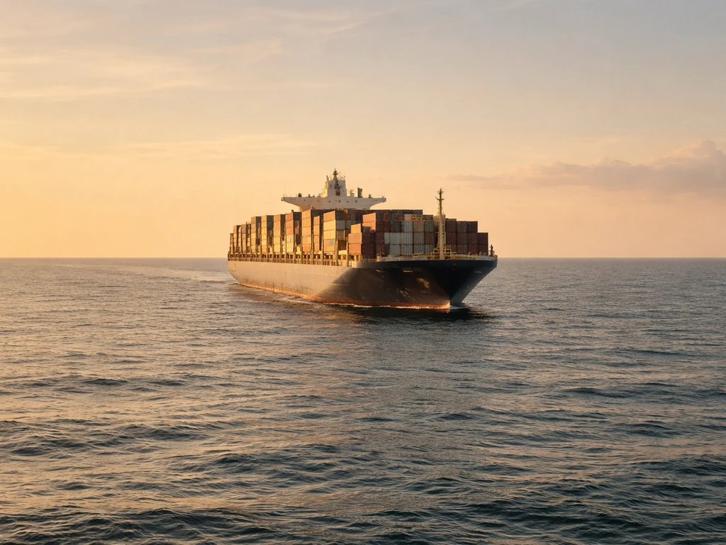 Cargo ship at sea under a dramatic sky, symbolizing shipping as a major wealth driver.