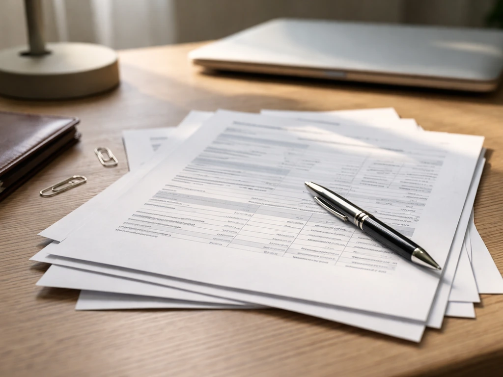 Close-up of business documents and a pen on a desk beside a laptop, symbolizing LLC ownership and income drivers