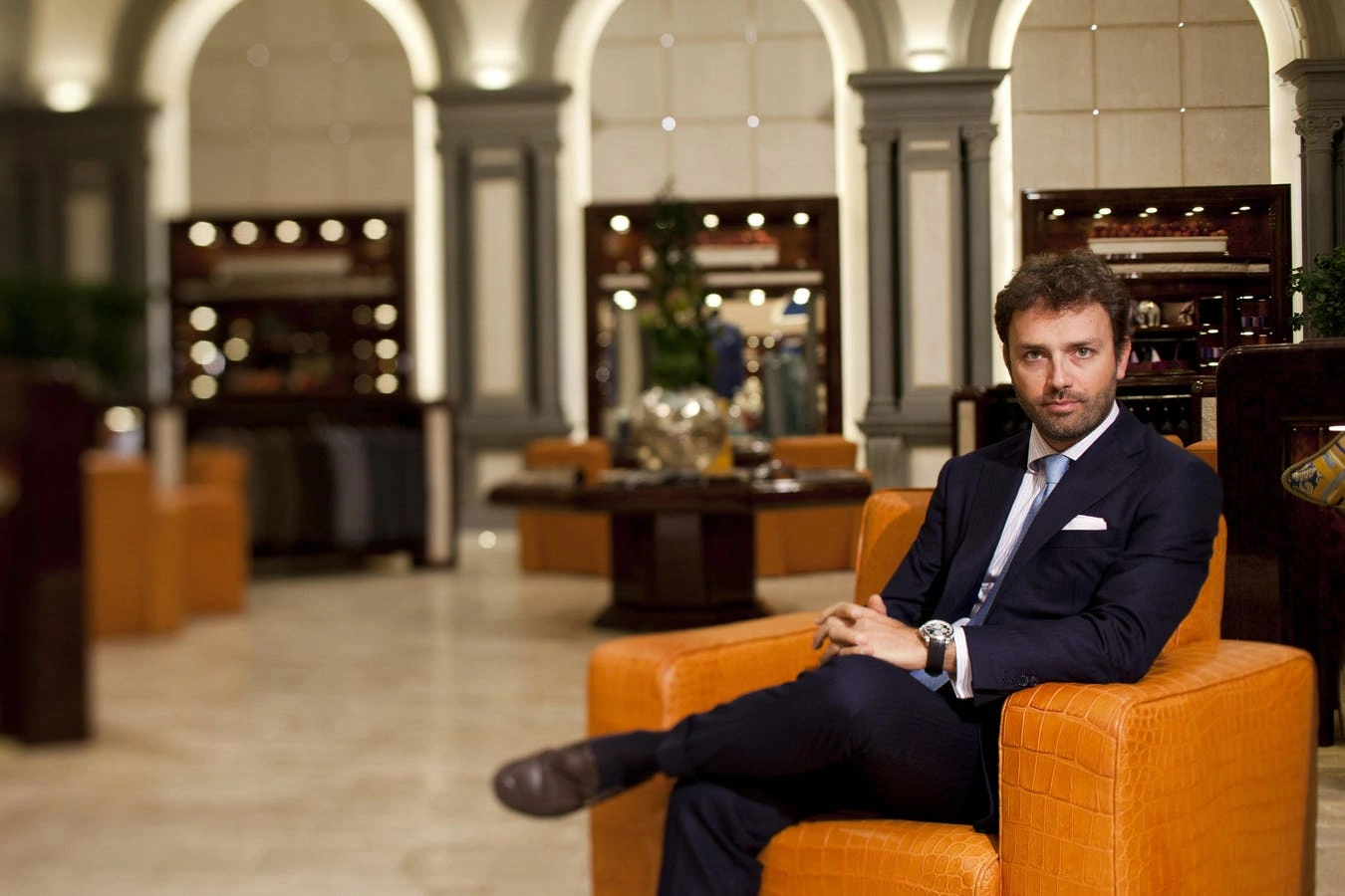 Niccolò Ricci, CEO of Stefano Ricci S.p.A., seated in a luxury interior