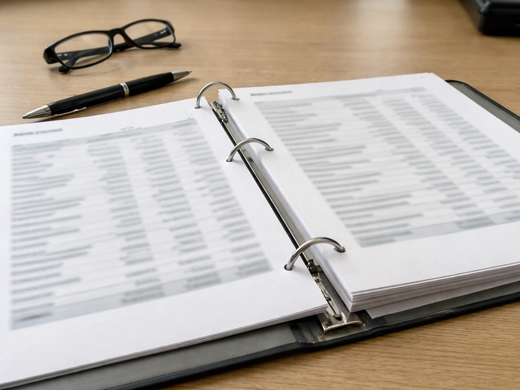 Blurred annual report document on a desk, suggesting executive compensation disclosures.