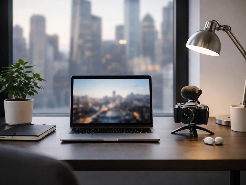 Minimal office scene symbolizing tech entrepreneurship and financial research, no identifiable person.