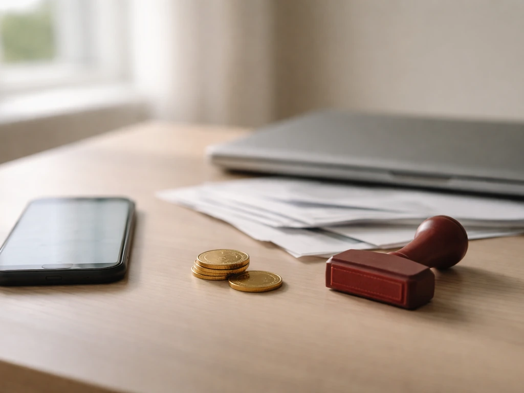 Minimal office desk with smartphone and finance papers, symbolizing conflicting online net-worth claims.