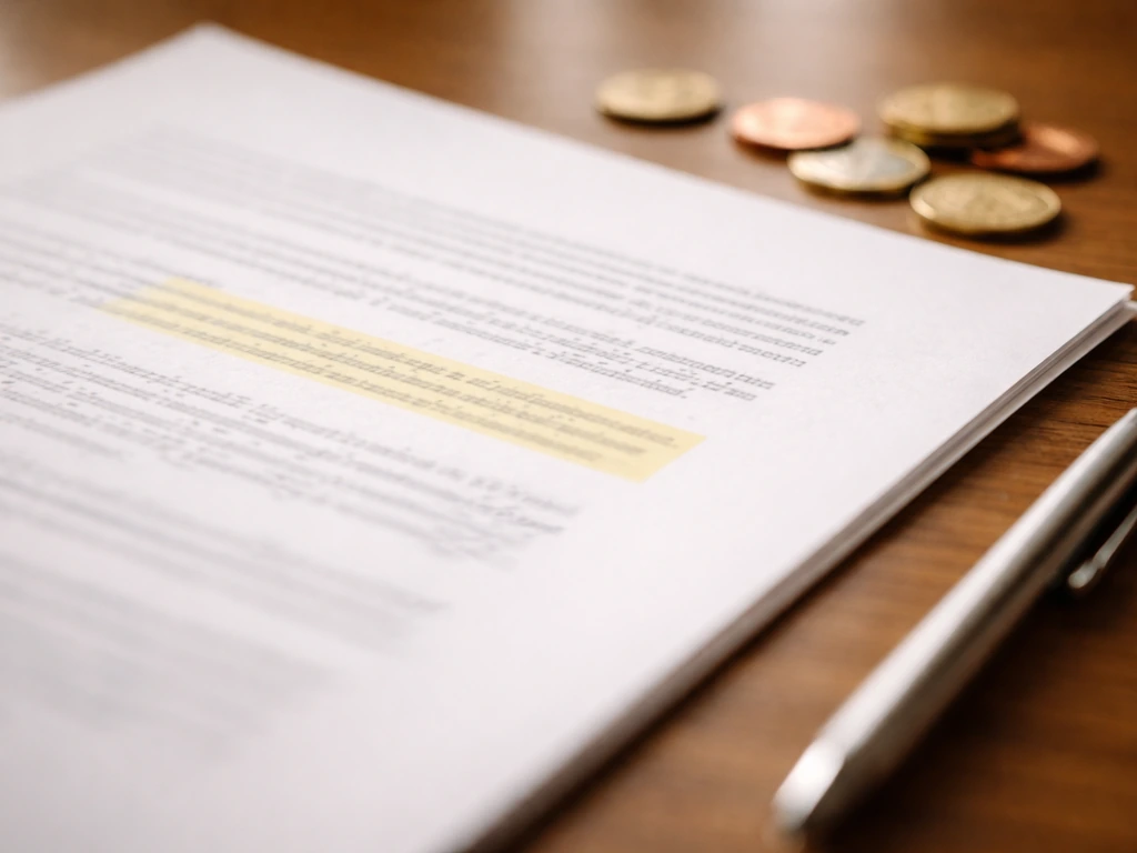 Close-up of a vintage annual report page beside scattered coins and a desk pen, symbolizing stock holdings