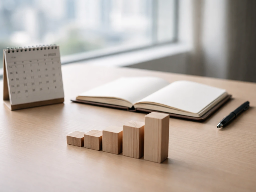 Desk with notebook, pen, and a calendar showing late 2022, symbolizing a timeline into 2023 income range.