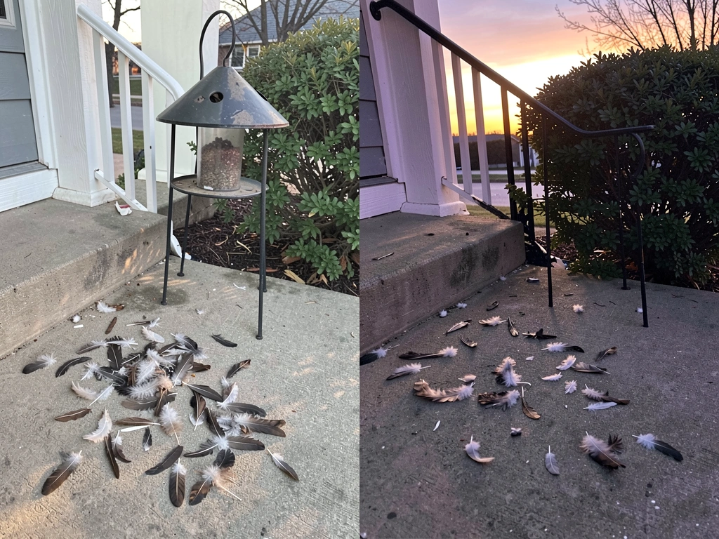 Day versus night timing: two-scene setup showing predation timing cues (no animals present)