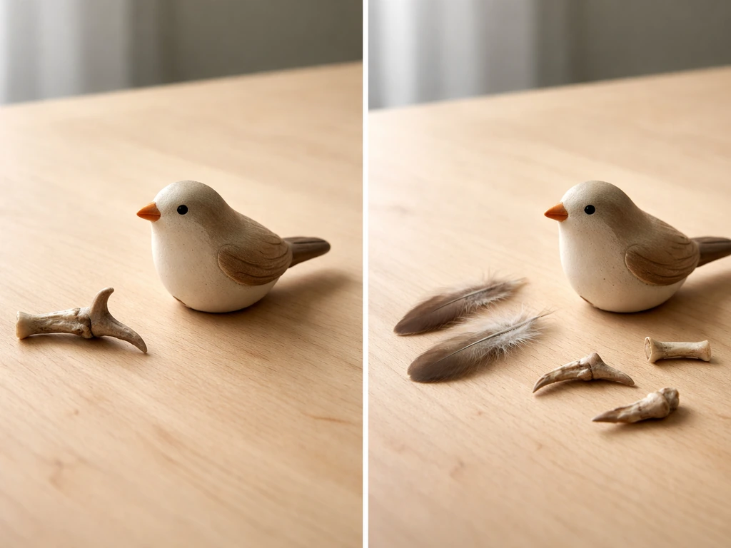 Side-by-side bird object setups showing a wrong fixed-meaning interpretation versus a flexible correct one.